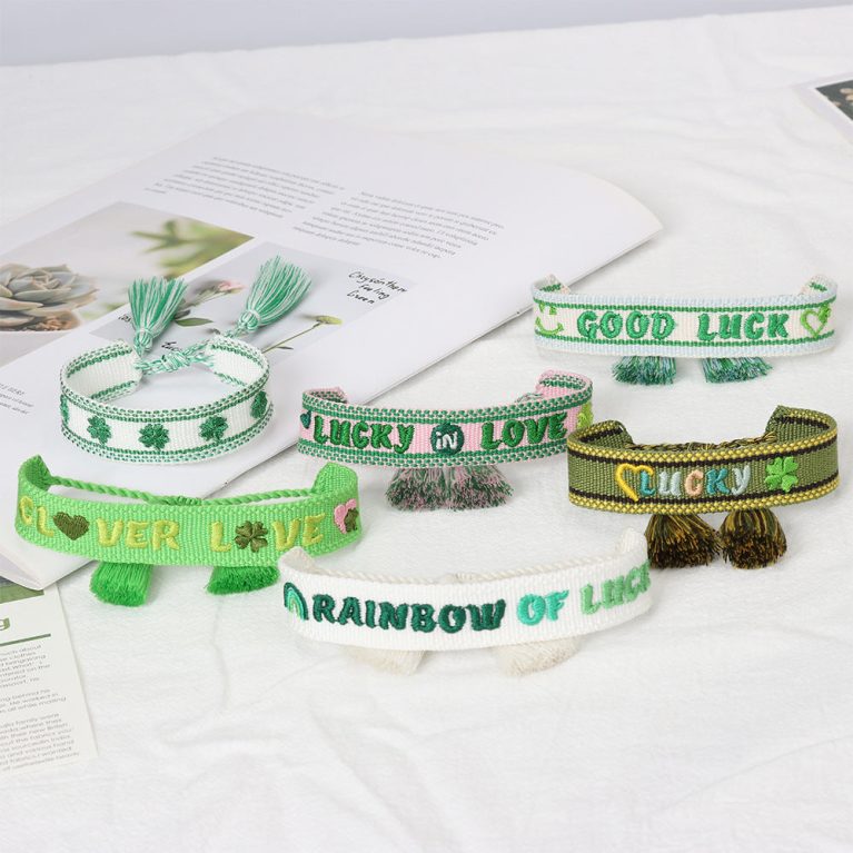 Handwoven Adjustable Bracelet-- Wish you lucky